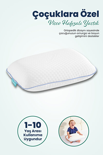 ORPEDOX Çocuk Ortopedik Visco Yastık 38x26-8 cm | 1-10 Yaş Uyumlu – Boyun Des...