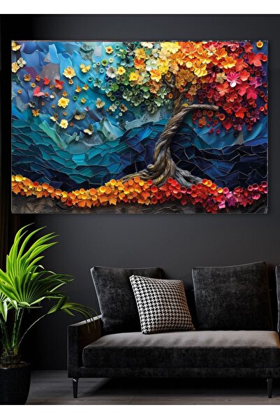 UĞUR STORE US Bereket Ağacı Kanvas Duvar Tablosu - Ev Salon Oturma Odası Dekorasyonu