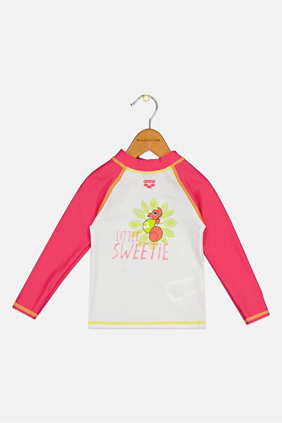 ARENA Toddlers Girl Graphic Print Long Sleeve Rash Guard, Multicolor