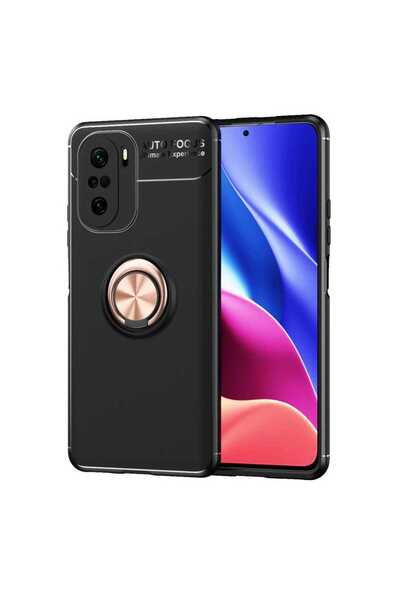 zore غطاء حماية من السيليكون من JoieCreatif لهاتف Mi 11i - أسود-ذهبي وردي