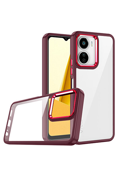 zore غطاء حماية لهاتف فيفو Y16 من جوي كريتيف فلورا - أحمر