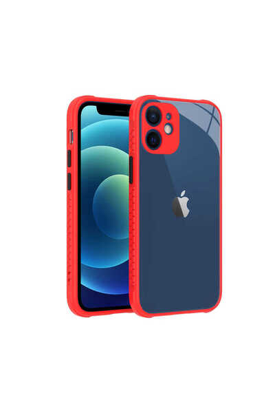 zore حافظة JoieCreatif Kaff متوافقة مع هاتف iPhone 12 Mini - أحمر