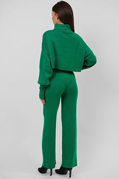 De Pose High Waist Finger Slip Crop Knitwear Set 015