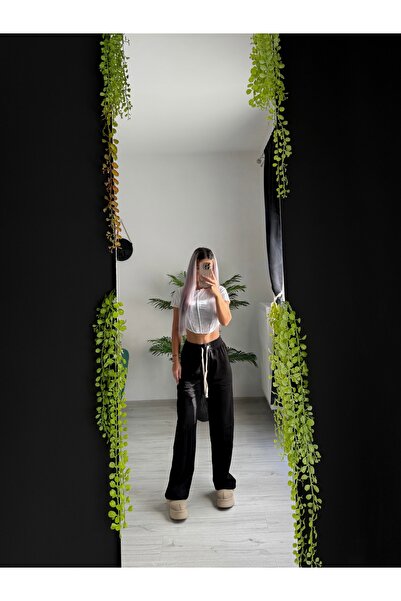 by SLA boutique Pantaloni Dama Largi cu Șnur – Confortabili, Moda Street, 3 Culori Disponibile