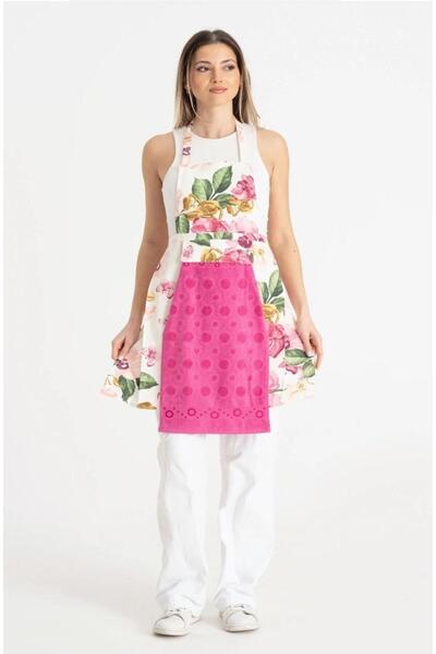 alinastore Towel-Like Waterproof Kitchen Apron Fuchia