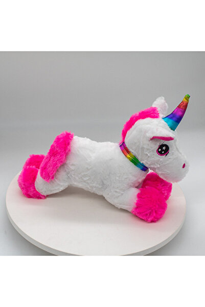 velve Unicorn de plus Rainbow Pony, cu print curcubeu si sunet/melodie, Inalt...