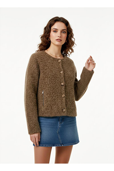 Moda Lippa Дамско кафяво бомбър яке