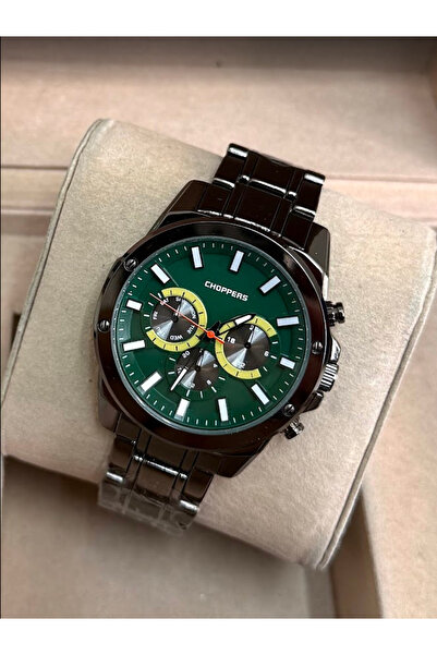 Choppers Shiny Vip Model Round Sport Dial Men's Watch with Black Color Plated Steel Band |   Sporty Elegance