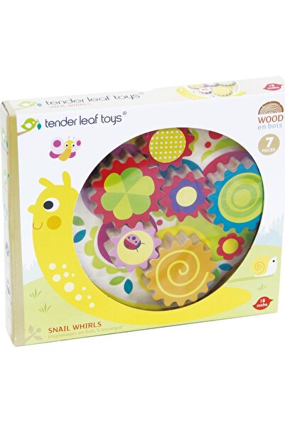 Tender Leaf Toys Melcul didactic, din lemn premium - Snail Whirls - 7 piese -