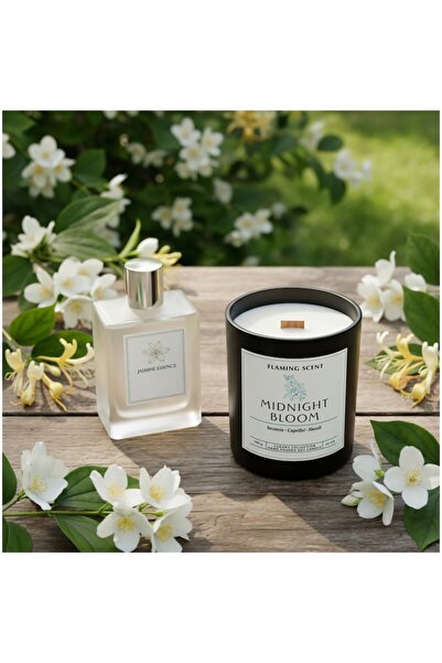OEM Flaming Scent — Midnight Bloom Scented Soy Candle with Wooden Wick, Hand-Cast, 165 g