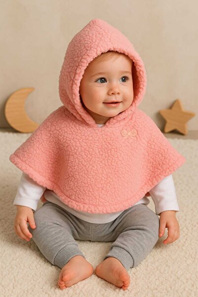 krm kerem bebe طقم ويلسوفت بغطاء رأس بانشو للفتيات الصغيرات