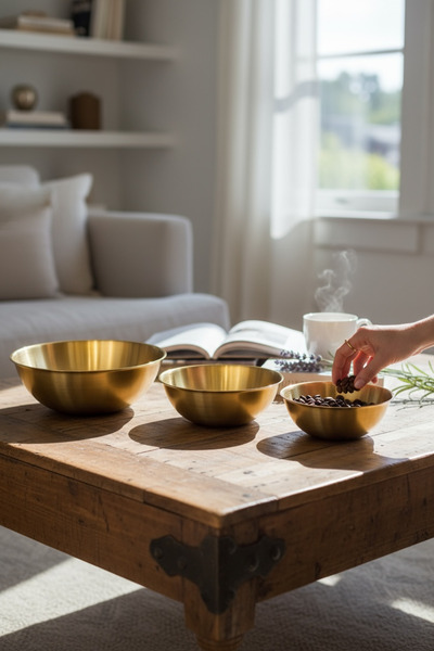 zezedesing Gold 3-Piece Stainless Steel Measuring Bowl/Kneading Bowl/Mixing Bowl/Fruit Bowl/Whisk Bowl - Salad Bowl