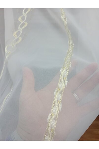 Düzgün desen Tulle Curtain Without Pleats Cornej Button Ready-Made Curtain That Can Be Sewn On, No Ironing Required Tulle
