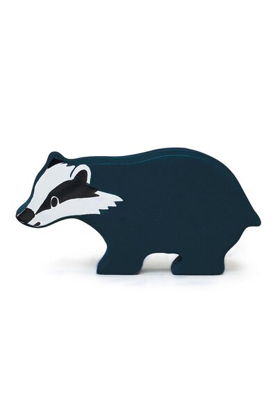 Tender Leaf Toys Figurina Bursuc, din lemn premium - Badger -