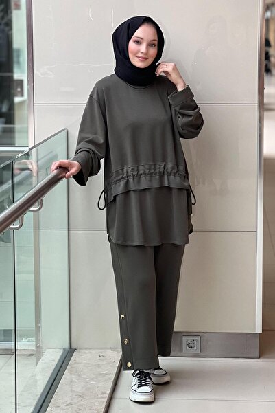 Ghisa Tunic with Gathered Front, Button Detail, and Culottes Set