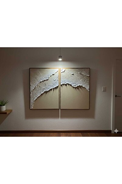 RocArt Home Sahil Hattı: Dinlendirici Dokular (2'li Dipsantik Set) Dokulu Tablo