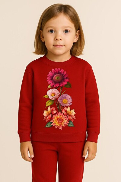 playwear Φούτερ από βαμβακερό ύφασμα με σχέδιο ηλιοτρόπιο, 3 κλωστές, χοντρό ...