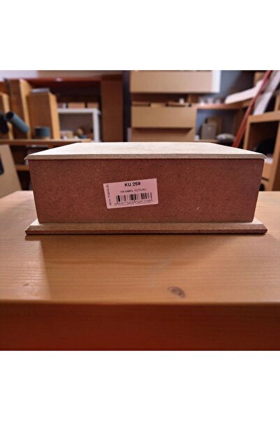 Atölye Kiraz Raw Wooden Playing Card Box: Paintable Double Compartment Wooden Box