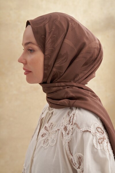 ARMANDA Roya desenli Bambu Şal - Acı Kahve