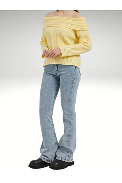 AlanTeks Degaje Madonna Collar Comfortable Fit Women's Knitwear Sweater