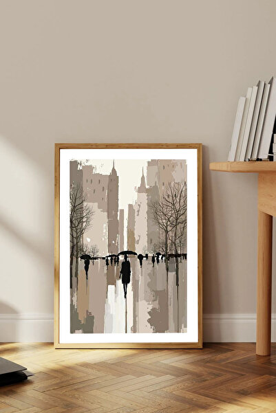 Dekorsiahome Tek Parça Ahşap Çerçeveli Oturma Odası Salon Mutfak Tablosu TK1742