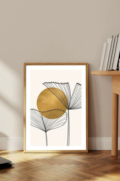 Dekorsiahome Tek Parça Ahşap Çerçeveli Oturma Odası Salon Mutfak Tablosu TK1733