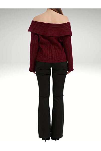 AlanTeks Degaje Madonna Collar Comfortable Fit Women's Knitwear Sweater