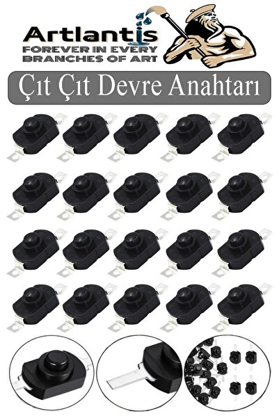 Artlantis Mini Anahtar Arapuar Çıtçıt Anahtar 20 Adet Siyah Elektrik Devresi ...