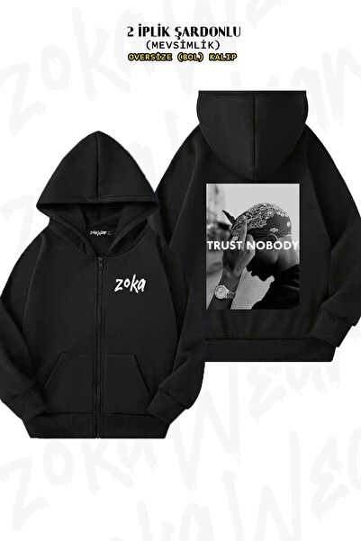 ZOKAWEAR Cardigan unisex Tupac 2 Pac Shakur Trust Nobody cu imprimeu supradim...