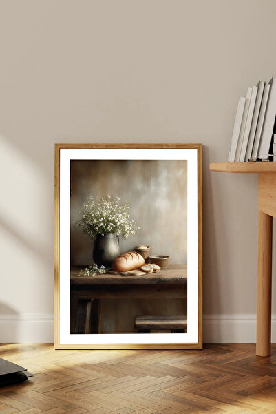 Dekorsiahome Tek Parça Ahşap Çerçeveli Oturma Odası Salon Mutfak Tablosu TK1783