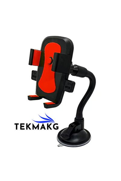 TEKMAKG GÜÇLÜ VANTUZLU Ön Cam Araç İçi Telefon Tutucu - Uzun Esnek Kol 360° D...