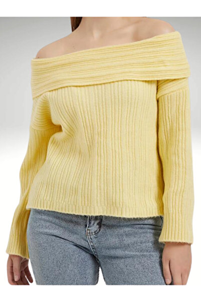 AlanTeks Degaje Madonna Collar Comfortable Fit Women's Knitwear Sweater