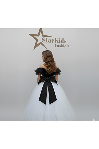 Star Kids Girls' Black and White Princess Dress, Girls' Party Dress
