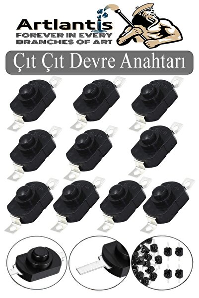 Artlantis Mini Anahtar Arapuar Çıtçıt Anahtar 10 Adet Siyah Elektrik Devresi ...