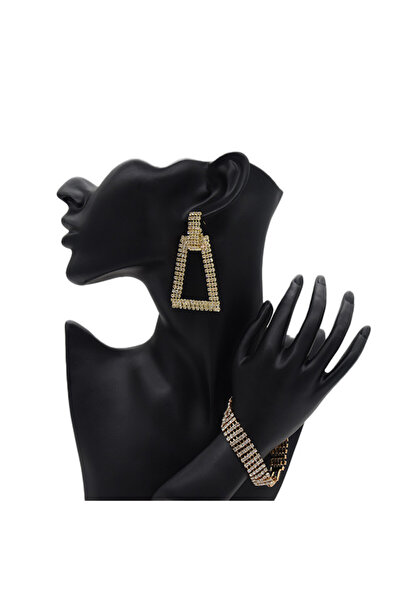 velve Set Darias, cercei si bratara din pietre semipretioase, auriu