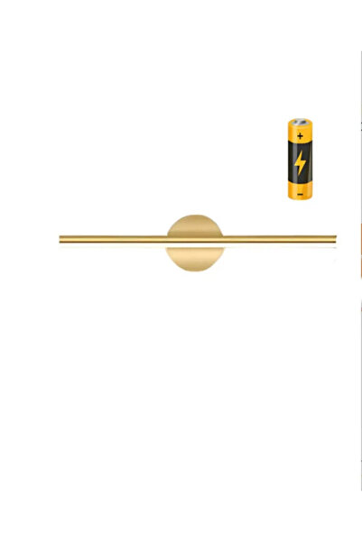 akyzlighting Modern Kablosuz Tak Çalıştır Ledli Pilli Aplik Banyo Tablo Ayna Aydınlatma Eskitme Gold Pil Dahildir