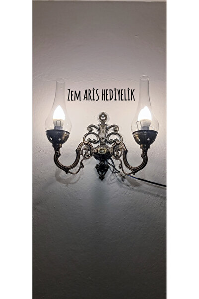 ZEM ARİS HEDİYELİK Handmade Gas Lamp Double Sconce