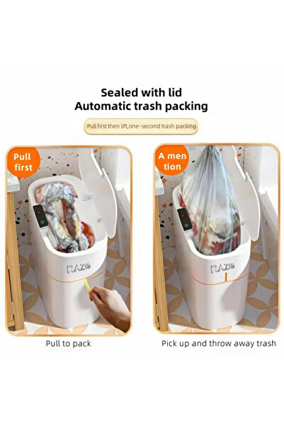 Razo Razo smart bathroom trash can, automatic opening, volume 11L, 15X27X27CM, White