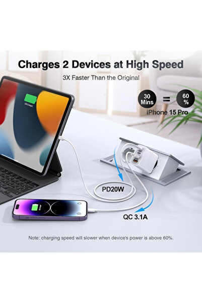 Unbranded/Generic USB-C 55W 4-Port Fast Charger PD 3.0 for iPhone & Samsung