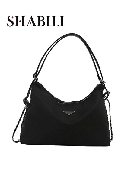 SHABILI Women's Versatile Black Shoulder Bag, Large Capacity Nylon Handbag To...