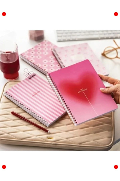 markentegra مجموعة دفاتر مدرسية مربعة A5 مكونة من 4 قطع، حلزونية، 80 ورقة