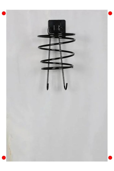 NETWORK ART Siyah Kare Yapışkanlı Fön Makinesi Askısı