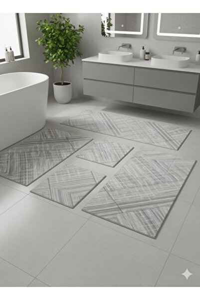 Truva Grup Set of 4 Non-Slip Bath Mats, 100% Polyester PP – 2x 50x80 cm + 2x40x50 cm