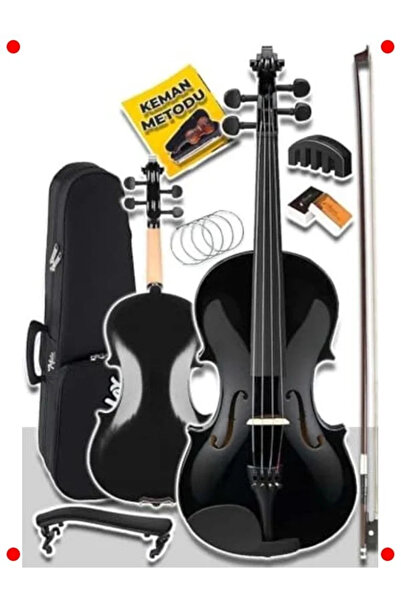 Genel Markalar Çocuklar İçin 1/2 Siyah Keman Seti - Tam Aksesuarlı