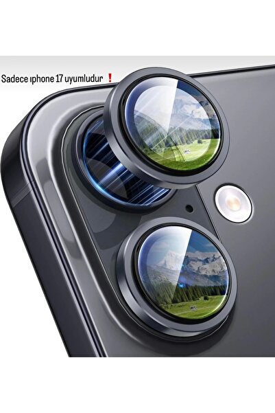 SOLİD CASE واقي كاميرا آيفون 17 مع دعم التصوير الليلي، حماية عدسة من الياقوت الأزرق الفاخر، زجاج مقوى لامع C