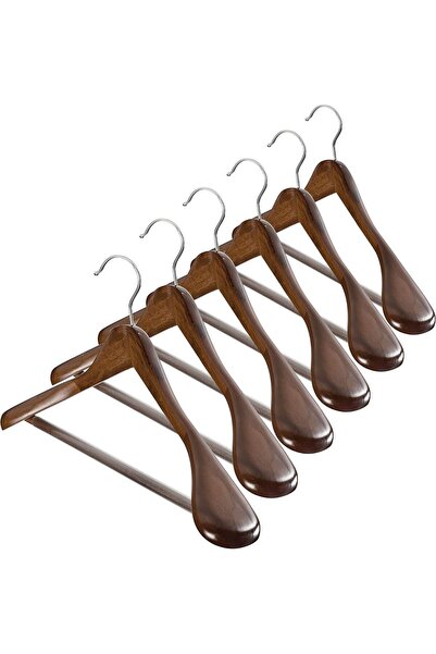 ZOBER شماعات ملابس خشبية ذات أكتاف عريضة مع قضيب بنطلون غير قابل للانزلاق، خط...