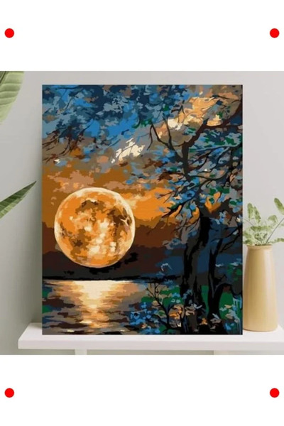 markentegra طقم لوحة رسم بالأرقام على قماش 40×50 سم - يشمل الفرشاة والطلاء