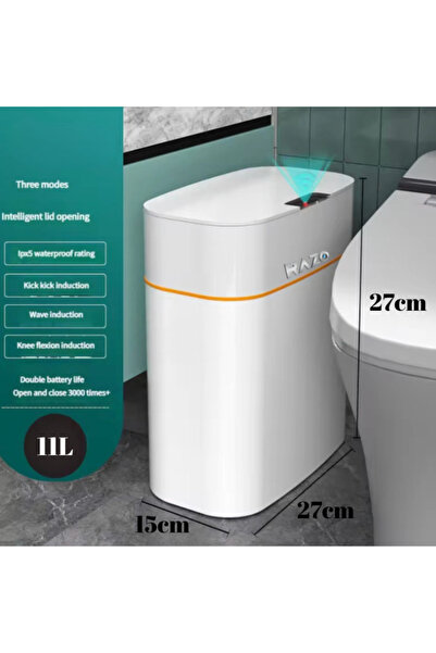 Razo Razo smart bathroom trash can, automatic opening, volume 11L, 15X27X27CM, White