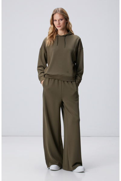 Network Haki Geniş Paçalı Eşofman Altı