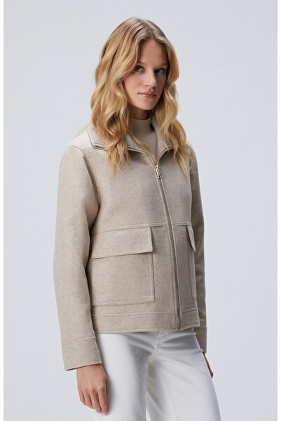 Network Bej Kapak Cep Detaylı Kaşe Mont
